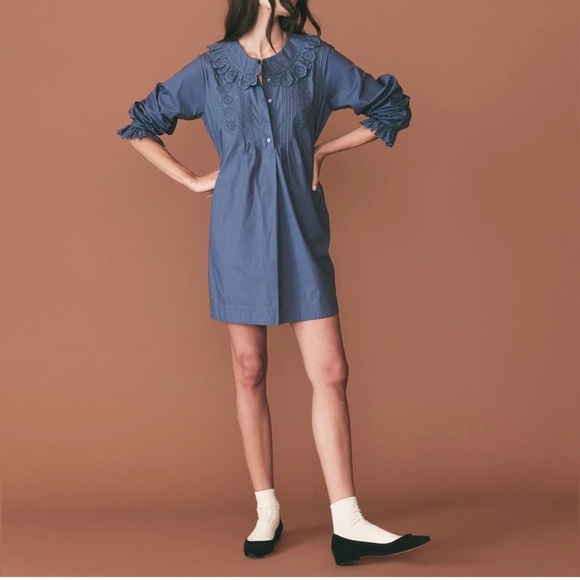 Doen Dresses & Skirts - Doen Norona Eyelet Detail Dress – Organic Cotton Prairie Mini Dress- Siz…